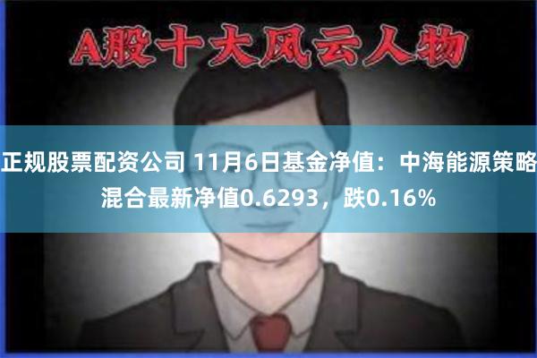 正规股票配资公司 11月6日基金净值：中海能源策略混合最新净值0.6293，跌0.16%