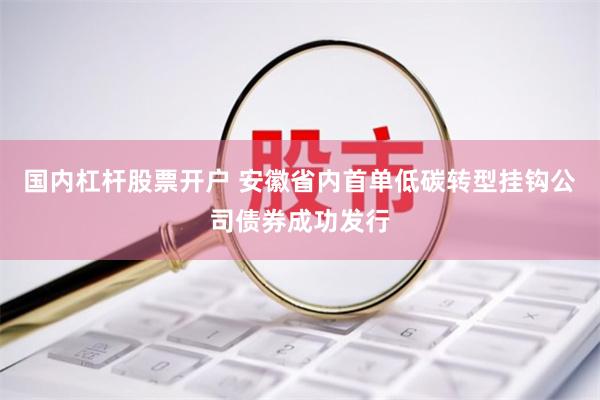 国内杠杆股票开户 安徽省内首单低碳转型挂钩公司债券成功发行